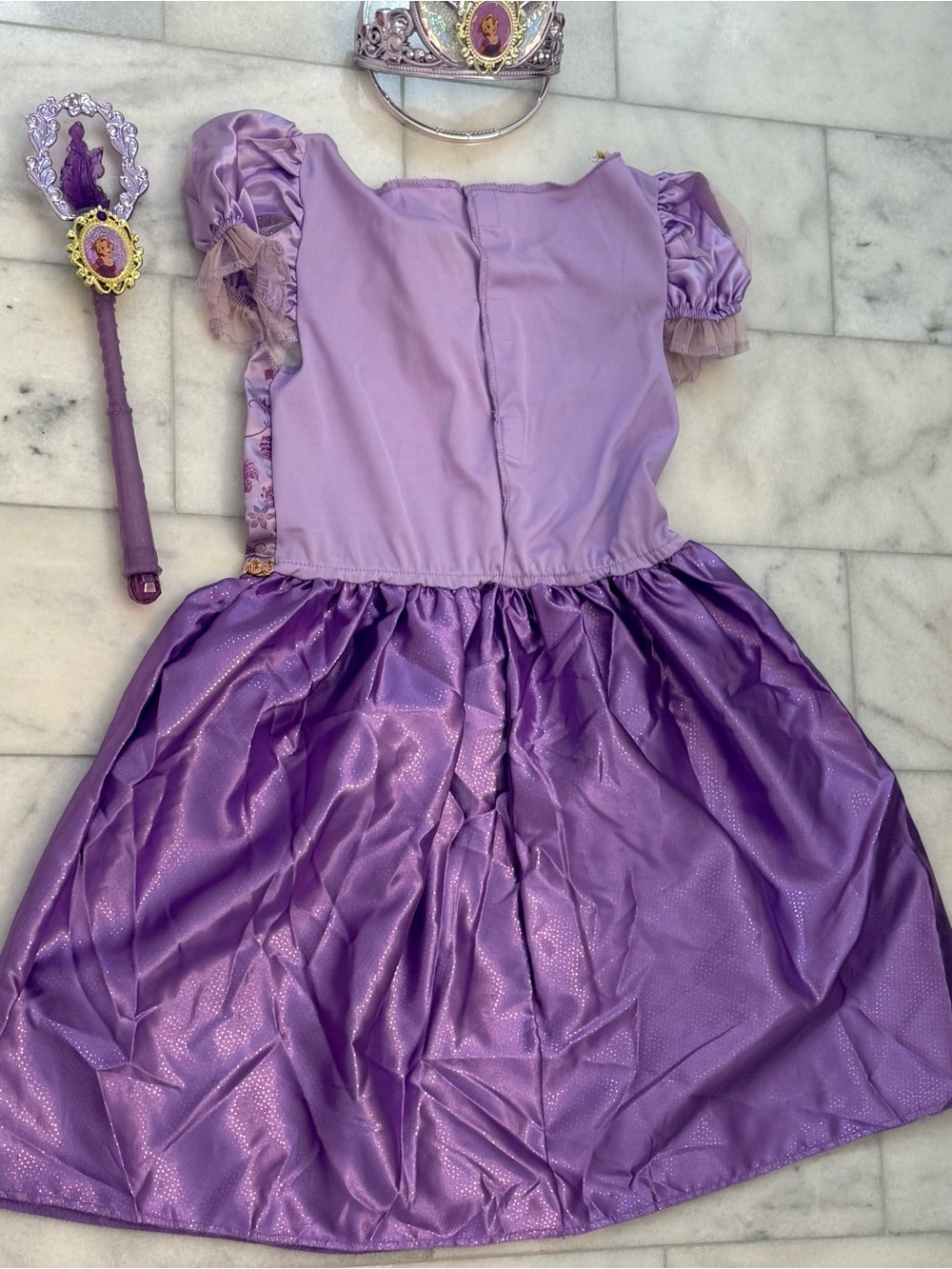 Disney Rapunzel Princess Dress Tiara & Wand Set. EUC. - Picture 3 of 11